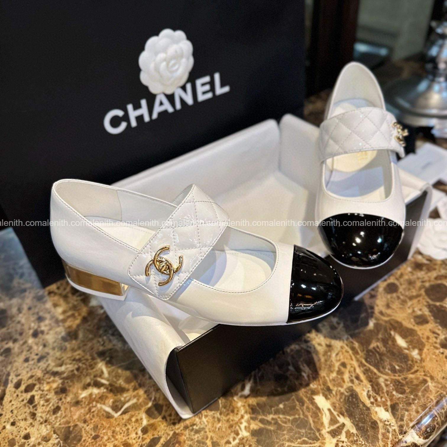 Chanel 23P Buckle Mary Jane with Gold Heel